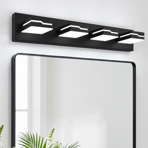 Black 25.6-Inch 4-Light Acrylic LED Bathroom Vanity Wall Sconce
