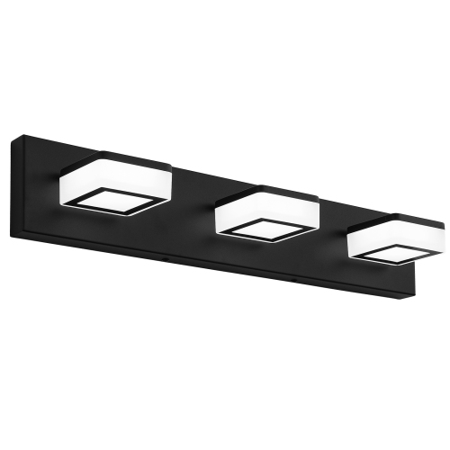 Modern Black Iron 3-Light LED Bathroom Vanity Wall Lighting Fixture