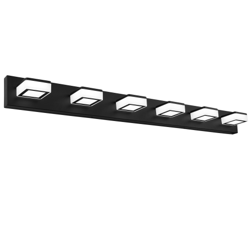 Modern Black Iron 6-Light LED Bathroom Vanity Light with Acrylic