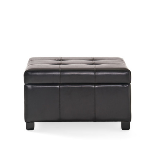 Richmond KD Square 31-Inch Espresso PU Leather Storage Ottoman