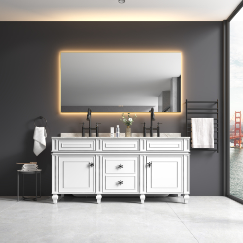 Gold 60 x 36-Inch Aluminium LED Backlit Bathroom Vanity Mirror