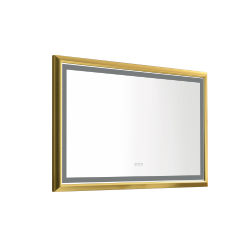 42" x 24" Brushed Gold Aluminum LED Bathroom Mirror
