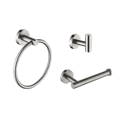 3-Piece Brushed Nickel Stainless Steel Bathroom Hardware Set