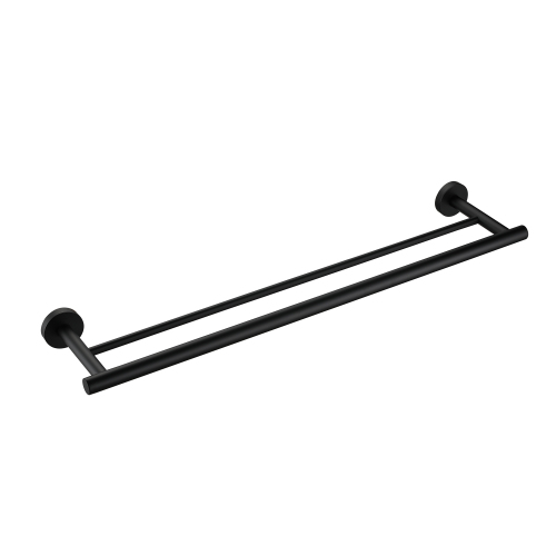 23.6-Inch Wall-Mounted Towel Bar in Matte Black Stainless Steel