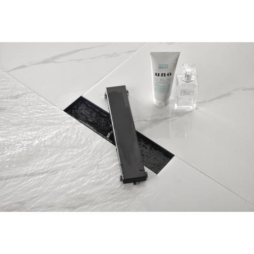 12-Inch Matte Black Stainless Steel Linear Shower Drain with Cover
