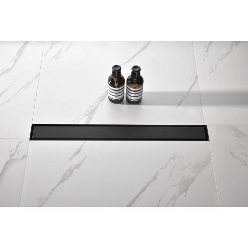 28-Inch Matte Black Stainless Steel Linear Shower Drain with Cover