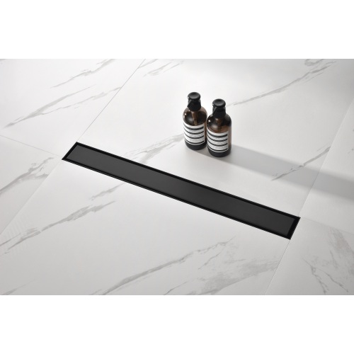 24-Inch Matte Black Stainless Steel Linear Shower Drain with Cover