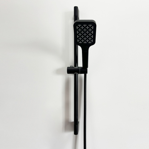 Matte Black ABS Bathroom Handheld Shower with Slide Bar and Hose
