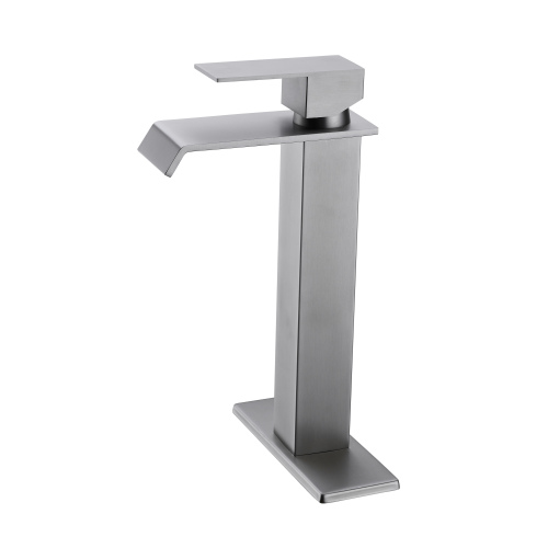 Brushed Nickel Stainless Steel Waterfall Single-Handle Sink Faucet