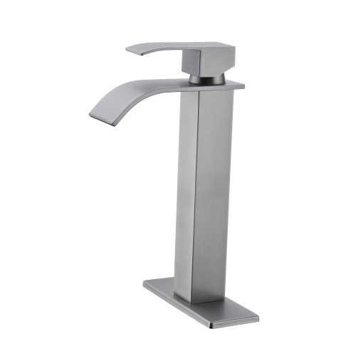 Brushed Nickel Stainless Steel Waterfall Single-Handle Bathroom Faucet - Brushed Nickel - Stainless Steel - Brushed Nickel - Stainless Steel