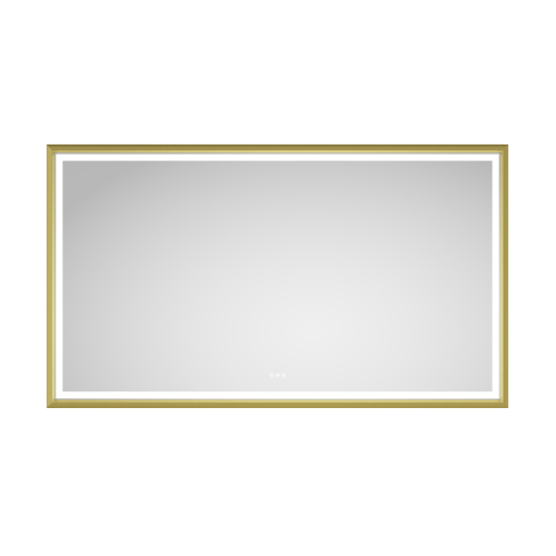 72in W x 48in H Gold Aluminum Oversized LED Bathroom Mirror