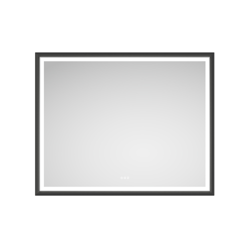 60 x 48 in. Matte Black Aluminum LED Bathroom Wall Mounted Mirror