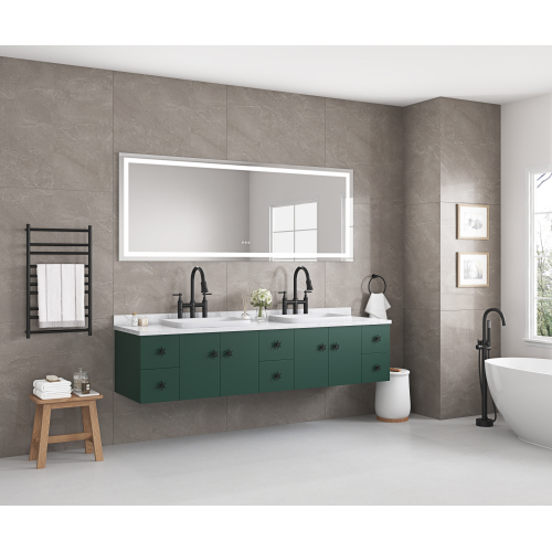 96 x 36-Inch White Aluminum LED Lighted Bathroom Vanity Mirror