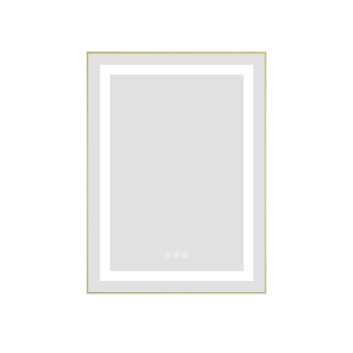 24 x 30 in. Brushed Gold LED Bathroom Mirror with Aluminum Frame