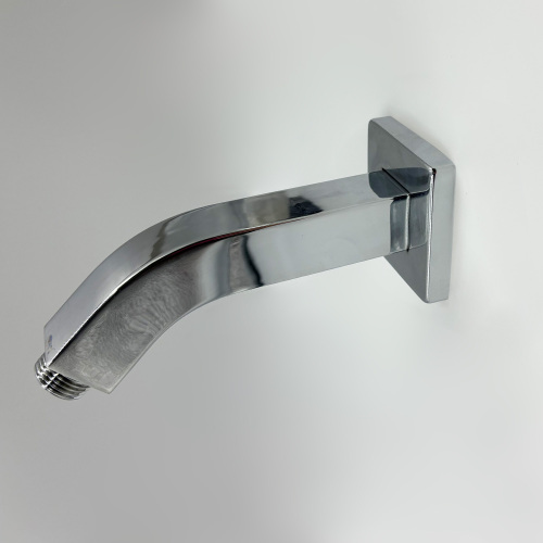 Chrome Stainless Steel Square Shower Arm with Flange, 1/2 NPT