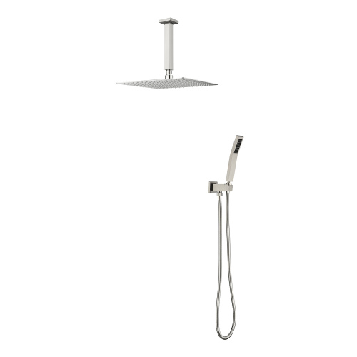 10-Inch Brushed Nickel Stainless Steel Rain Shower Head with Handheld