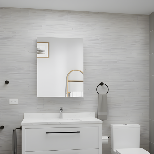 20-Inch White Engineered Wood Mirror Medicine Cabinet