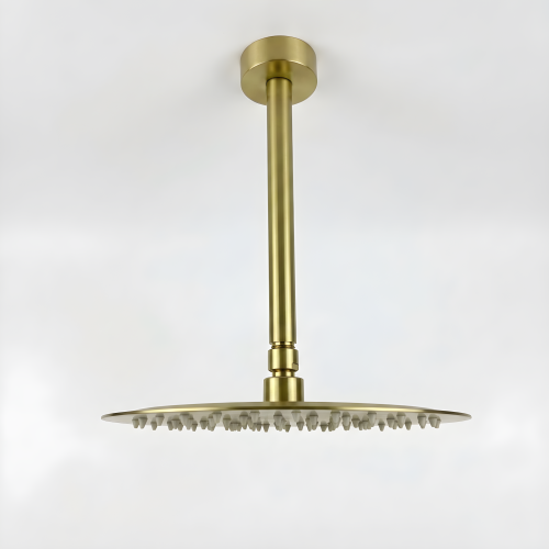 10-Inch Brushed Gold Stainless Steel Ultra-Thin Rain Shower Head