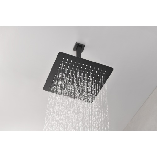 High-Pressure 12-Inch Matte Black Stainless Steel Rain Shower Head