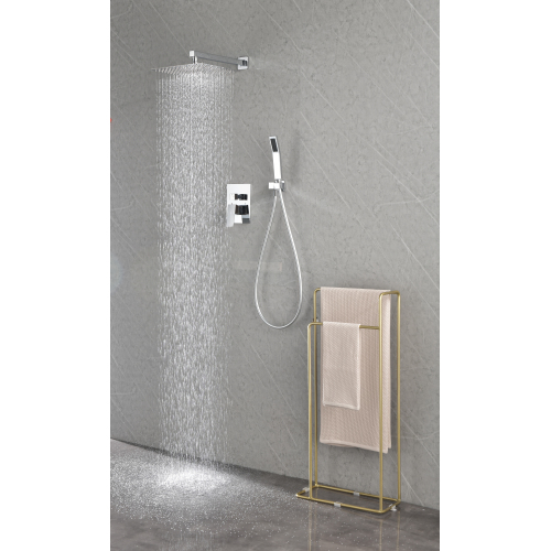 12-Inch Chrome Brass Wall-Mounted Rain Shower Head System