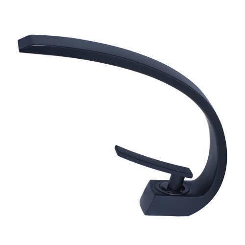 Matte Black Brass Bathroom Faucet with Side Sprayer, Single Hole