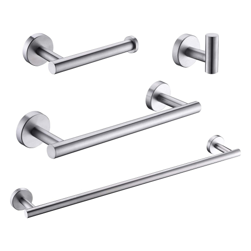 Brushed Nickel Stainless Steel 4-Piece Bathroom Hardware Set