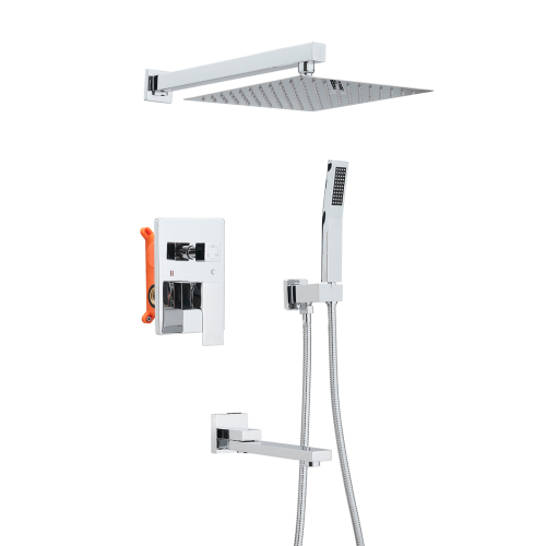 10-Inch Chrome Stainless Steel Wall-Mounted Rain Shower System