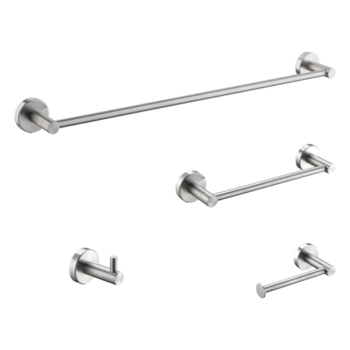 4-Piece Brushed Nickel Stainless Steel Bathroom Accessory Set