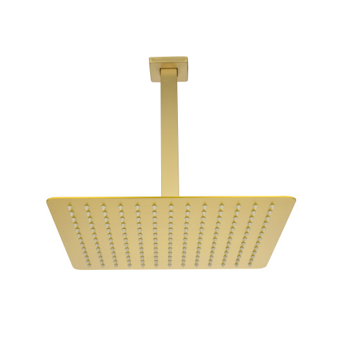 12-Inch High-Pressure Rain Shower Head, Brushed Gold Stainless Steel