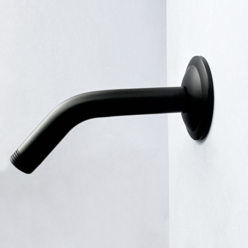 Matte Black Stainless Steel Shower Arm with Flange, 1/2 NPT
