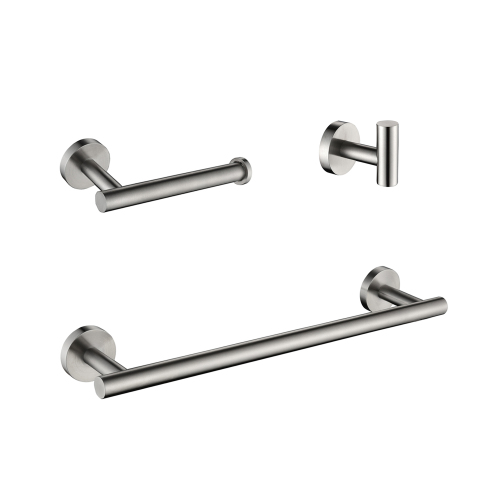 3-Piece Brushed Nickel Stainless Steel Bathroom Hardware Set