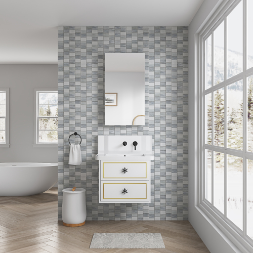20 x 36-Inch White Engineered Wood Frameless Medicine Cabinet - White - Engineered Wood - Engineered Wood