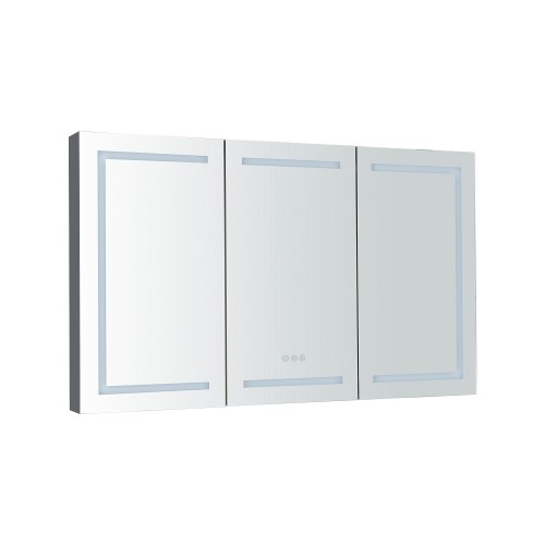 Gray 60 x 36-Inch LED Medicine Cabinet, Aluminum, Glass & ABS