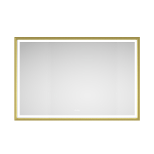 48-Inch Brushed Gold Aluminium LED Wall-Mounted Vanity Mirror