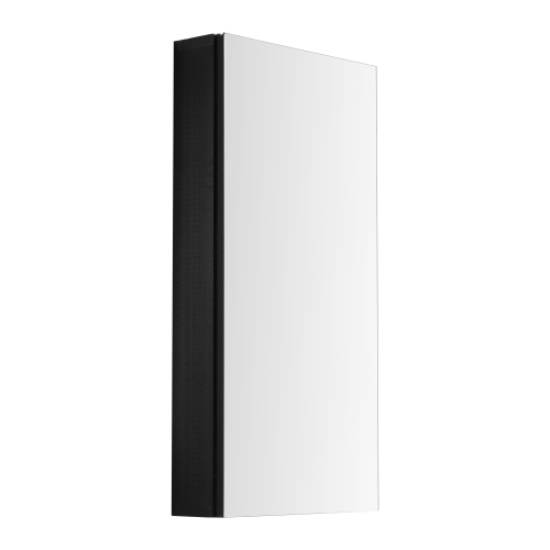 36-Inch Matte Black Aluminum and Glass Mirrored Medicine Cabinet