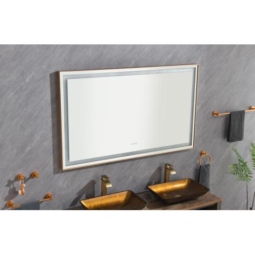 60 x 36-Inch Brushed Gold Aluminum LED Bathroom Vanity Mirror