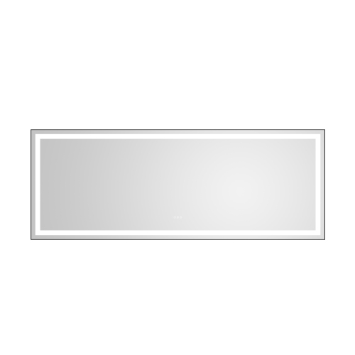 96 x 36-Inch LED Bathroom Mirror, Matte Black Aluminum Frame