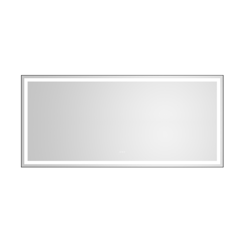 48-Inch Matte Black Aluminum Wall-Mounted LED Bathroom Mirror