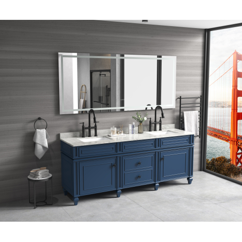 84 x 40-Inch White Aluminium LED Bathroom Vanity Mirror