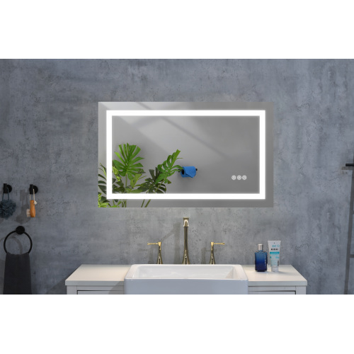28-Inch White Aluminium and Glass LED Bathroom Vanity Mirror