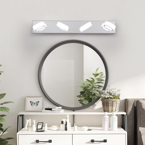 52.2-Inch Modern 4-Light Chrome Iron LED Vanity Wall Light