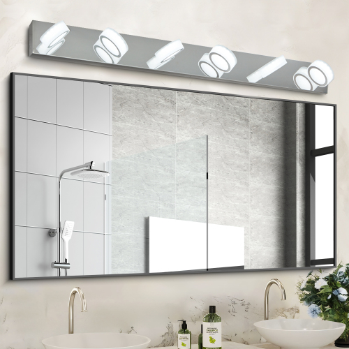 52.2-Inch Modern 6-Light Chrome Iron LED Vanity Wall Light