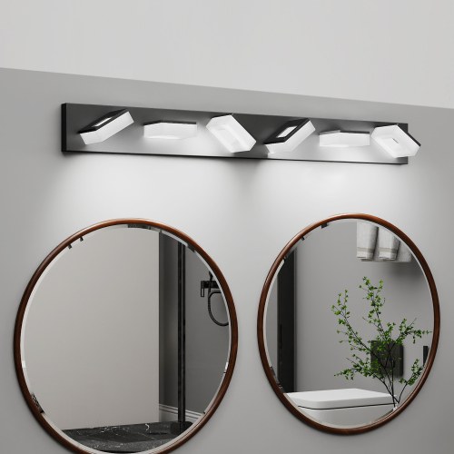 39-Inch 6-Light Black Iron LED Bathroom Vanity Wall Light