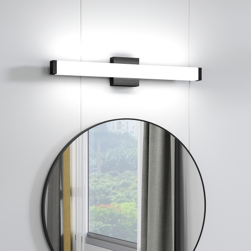 25-Inch Black Iron LED Bathroom Vanity Light, Cool White 6000K