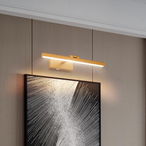 Modern 16-Inch Gold Iron Dimmable LED Bathroom Vanity Light