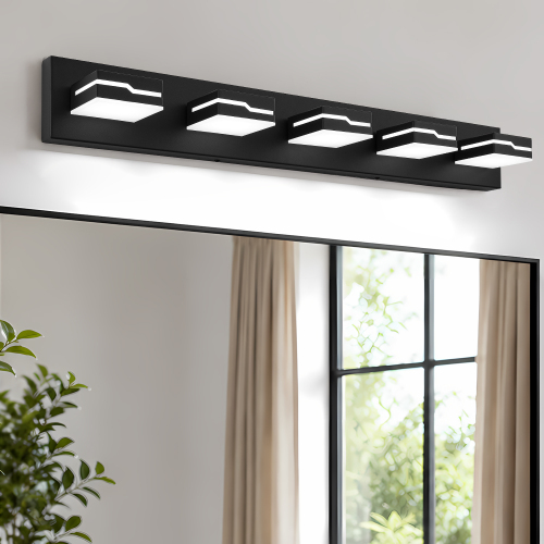 Black 32.3-Inch 5-Light Acrylic LED Bathroom Vanity Wall Fixture