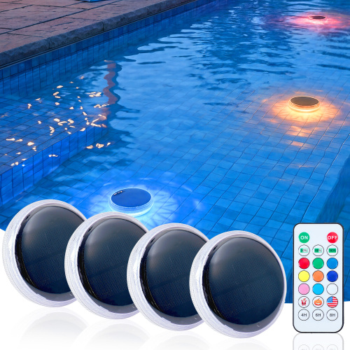 Solar Floating Pool Lights, 4-Pack, White ABS+PC, 4.30-Inch