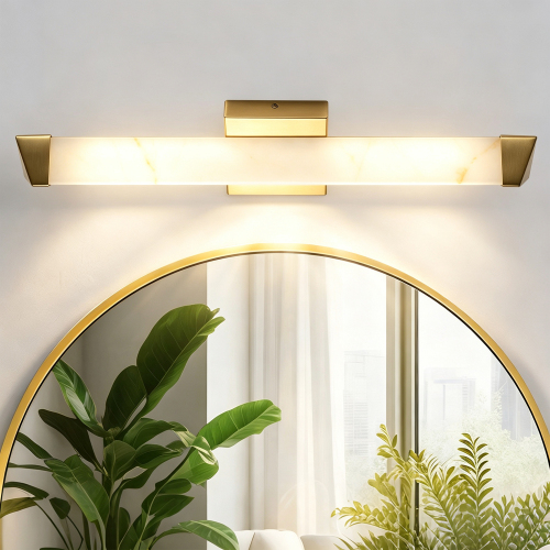 23.6-Inch Modern Gold and White Metal Resin Vanity Light