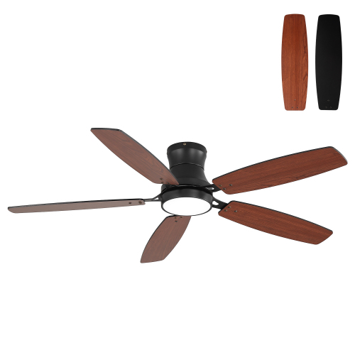 42-Inch Black MDF 5-Blade Ceiling Fan with Dimmable Light
