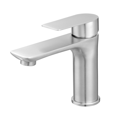 Brushed Nickel Stainless Steel Single-Handle Bathroom Sink Faucet